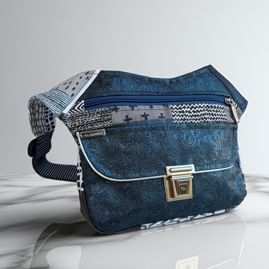 Riñonera "Elegant Patchwork" + Bolsillo trasero · Pieza Única Núm. 19082