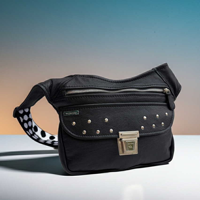 BioCuir Classic Black &amp; Silver BioCuir® Natural Leather Exclusive Piece No. 6678