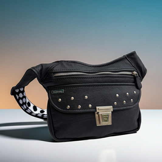 BioCuir Classic Black &amp; Silver BioCuir® Natural Leather Exclusive Piece No. 6678