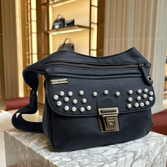 Riñonera “Black Pearl Premium” · Piel Natural · Pieza Exclusiva Núm. 18083