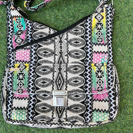 Bolso Bandolera Súper Caomka "Tribal Neon Soul" · Pieza Única Núm. 18815