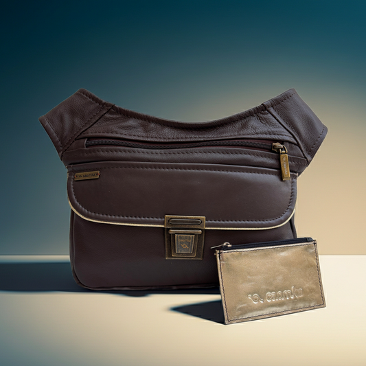 Riñonera "Special Chocolate Brown Top” + Bolsillo trasero · Piel · Pieza Única Núm. 19455