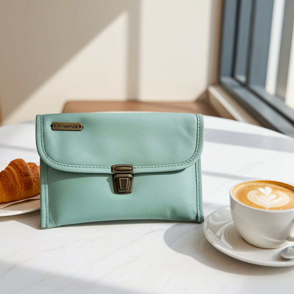 CAOMKA Flat Coin Purse Natürliches BioCuir®-Leder Exklusivstück Nr. 13177