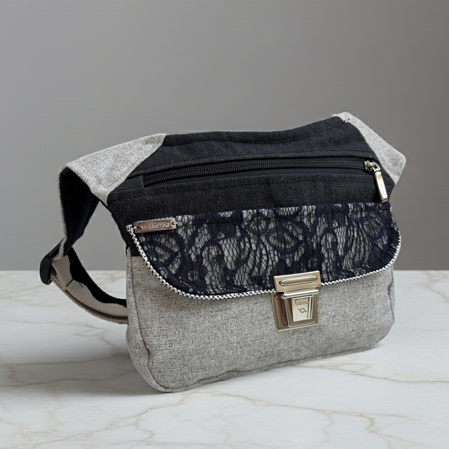 Riñonera “Elegant Gray Top” · Pieza Única Núm. 18956