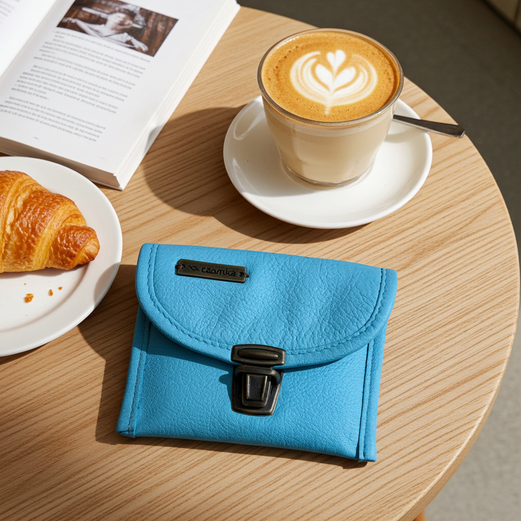 CAOMKA Coin Holder Natural BioCuir® Leather Exclusive Piece No. 12375