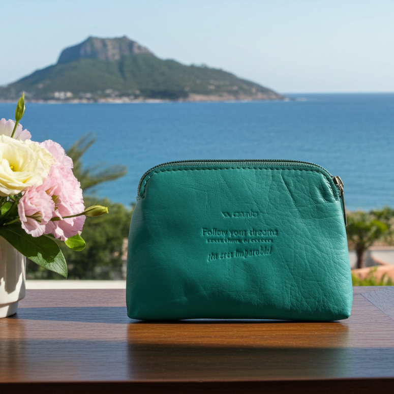 CAOMKA Flat Coin Purse Natürliches BioCuir®-Leder Exklusivstück Nr. 13177