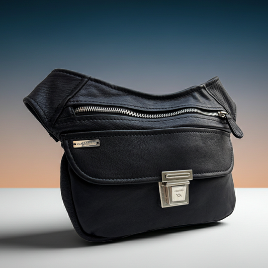 BioCuir Classic Black &amp; Silver BioCuir® Natural Leather Exclusive Piece No. 6678