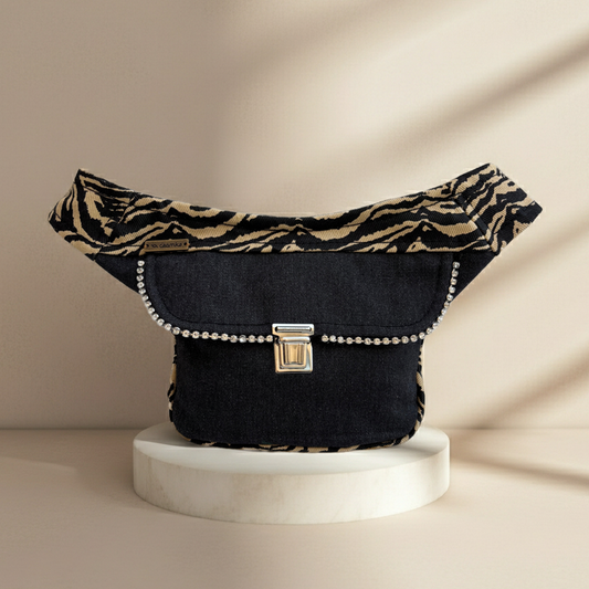 Riñonera Mini "Elegant Luxury" + Bolsillo trasero extra · Pieza Única Núm. 18542