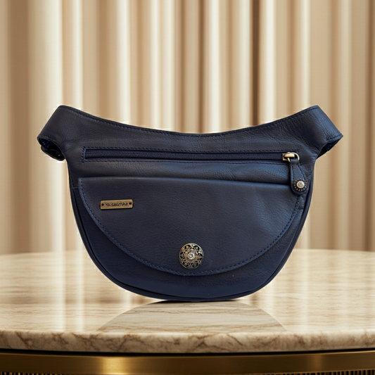 Riñonera Luna "Special Blue Luxury" Old Gold · Piel · Pieza Exclusiva Núm. 18452