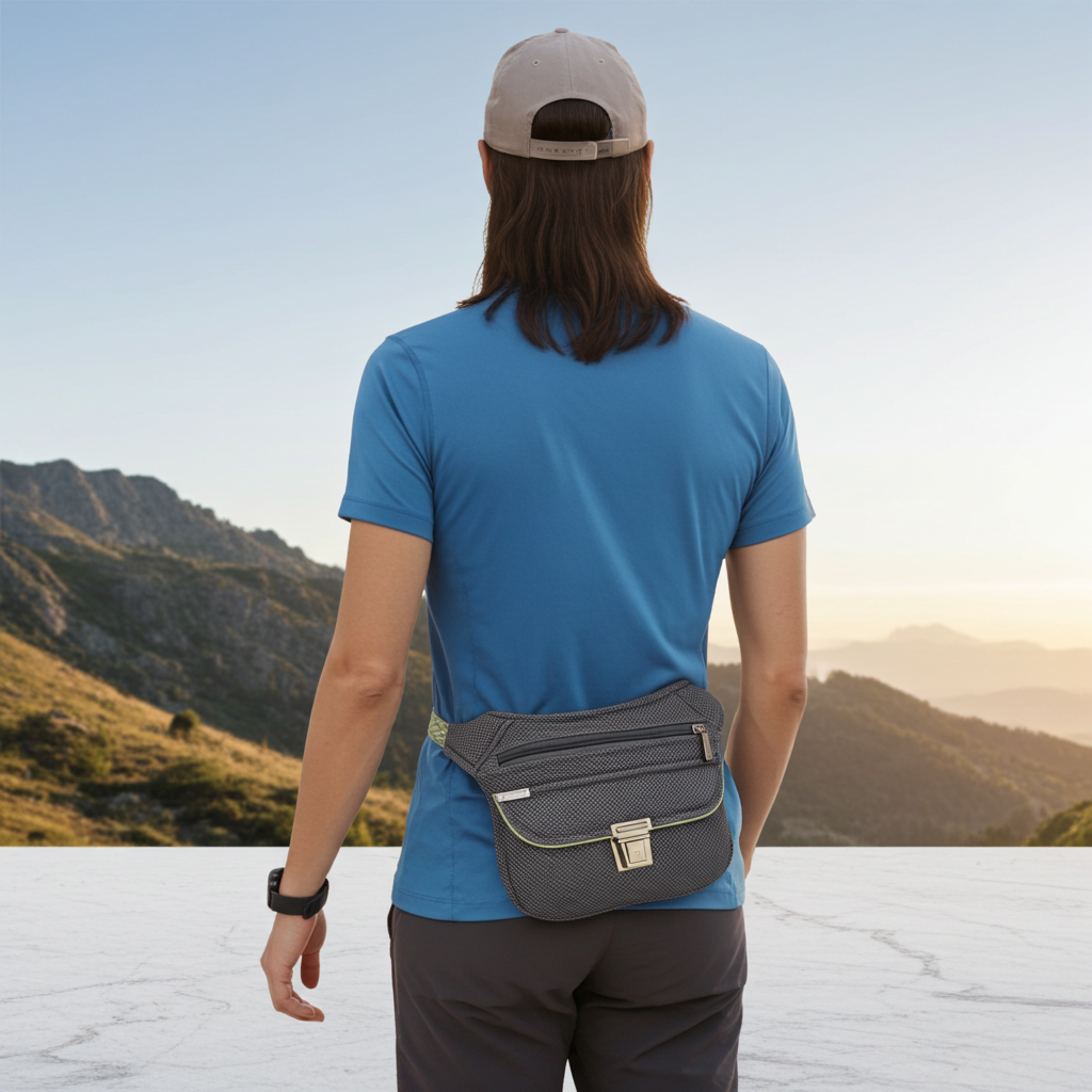 Riñonera "Soft Grey 3D  Top" + Bolsillo trasero · Pieza Única Núm. 18743