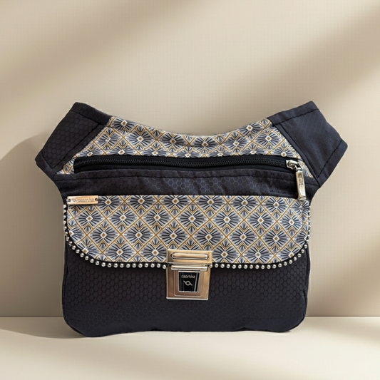 Riñonera "Special Black & Geometric" + Bolsillo trasero · Impermeable ·Pieza Única Núm. 18662
