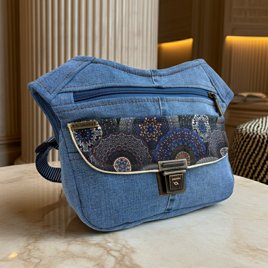 Riñonera “Special ♻️ Jeans Recycled Mandalas ♻️” · Pieza Única Núm. 18375