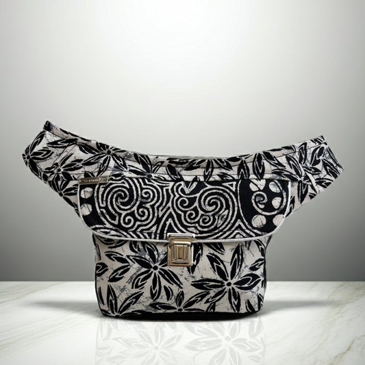 Riñonera Mini “Elegant Fantasy Floral” + Bolsillo trasero extra · Pieza Única Núm. 18773