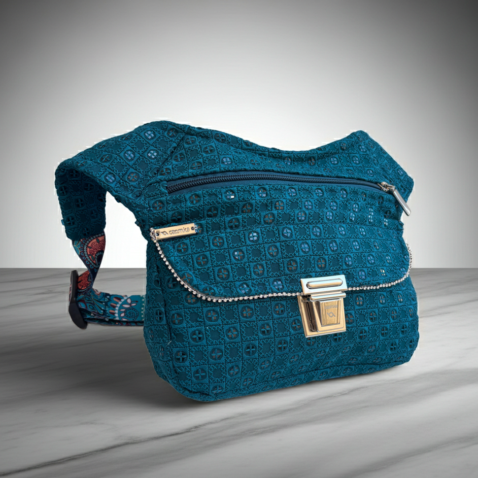 Riñonera "Elegant Green Night  Top" + Bolsillo trasero · Pieza Única Núm. 18929