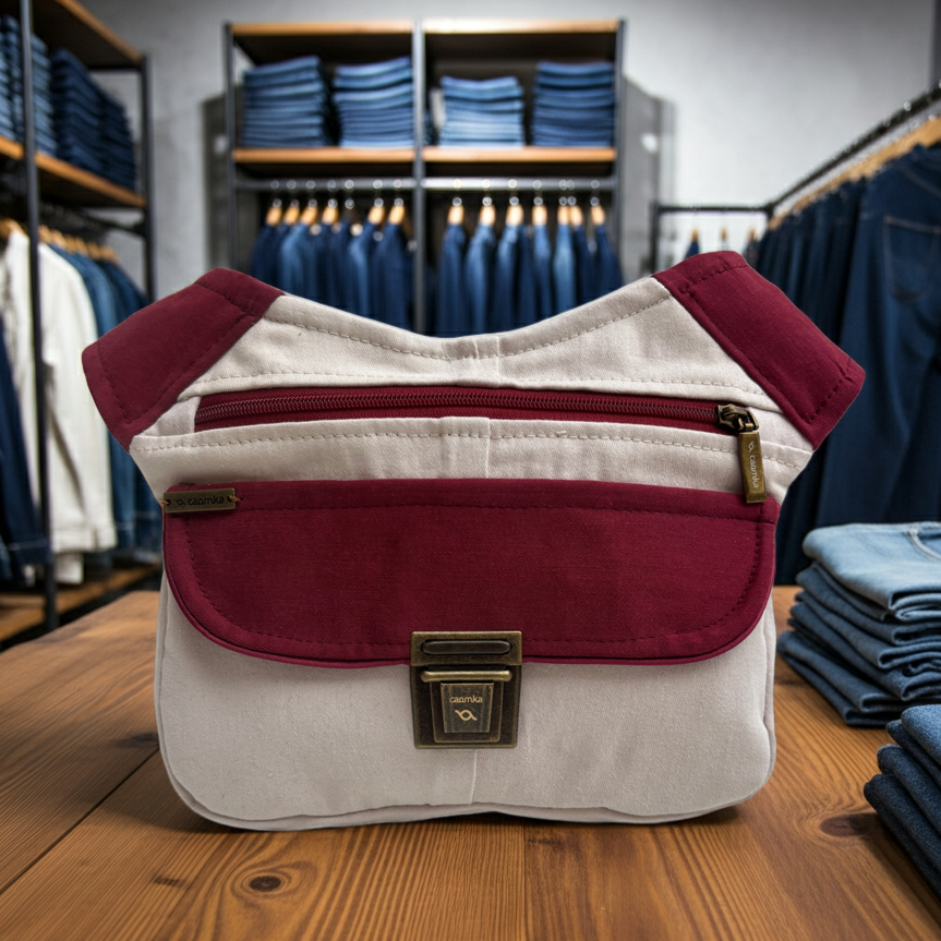 Riñonera ♻️ Jeans Recycled ♻️ + Bolsillo trasero con cremallera · Pieza Única Núm. 18048