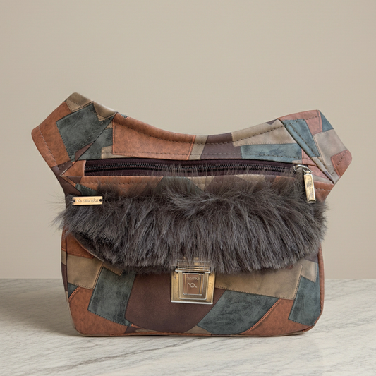 Riñonera "Special Patchwork Feline" · Polipiel + Bolsillo trasero · Pieza Única Núm. 18324