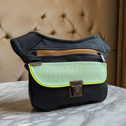 Riñonera "Special Black & Green Top" · Polipiel · Pieza Única Núm. 18369