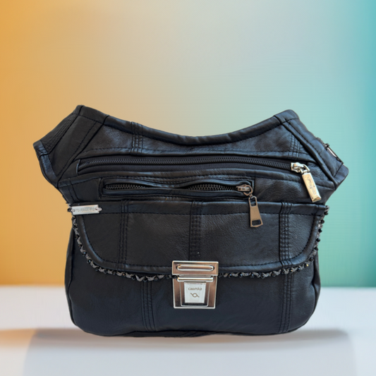 Riñonera "Recycled Black Top" + Bolsillo trasero · Polipiel  · Pieza Única Núm. 16937
