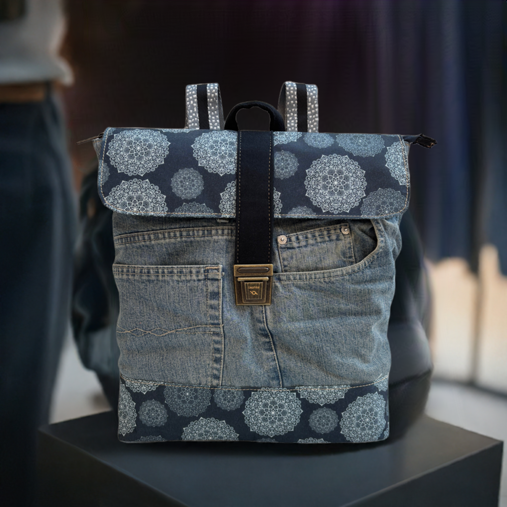 Mochila Vaquera Top Caomka Recycled ♻️ Jeans · Pieza Única 16616