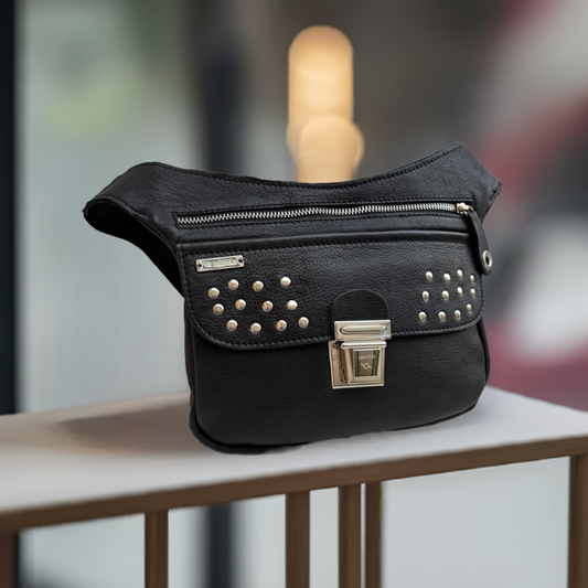 Classic Black Old Gold BioCuir® Natural Leather Exclusive Piece No. 13165