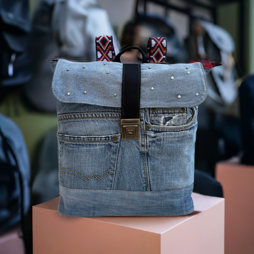 Mochila Top Caomka Recycled ♻️ Jeans · Pieza Única 16609