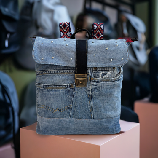 Mochila Top Caomka Recycled ♻️ Jeans · Pieza Única 16609