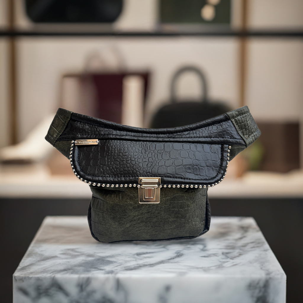 Mini Luxury Green & Black + Bolsillo trasero extra · Pieza Única Núm. 17254