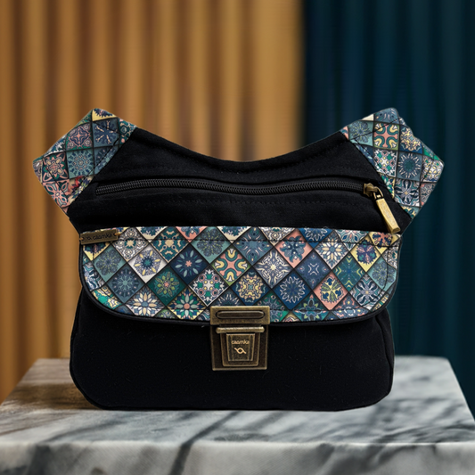 Riñonera "Special Black & Mandalas" + Bolsillo trasero · Pieza Única Núm. 17083