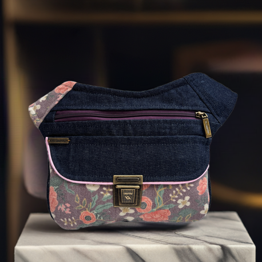 Riñonera "Rosas Nepal Jeans" · Pieza Única Núm. 17374