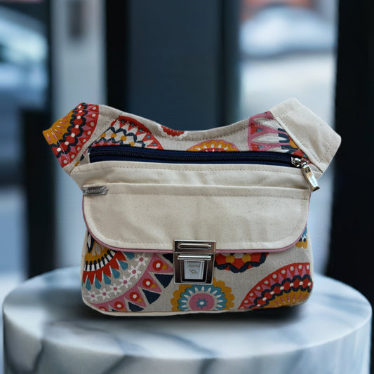 Riñonera "Special Beige Mandalas Top" + Bolsillo trasero · Pieza Única Núm. 17341