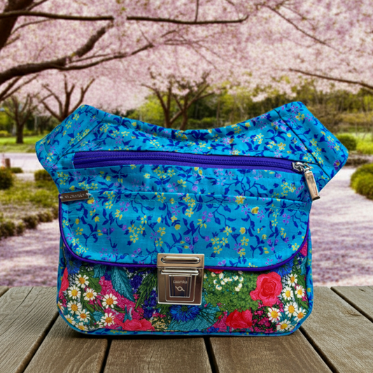 Riñonera "Blue Japanese Flowers" · Pieza Única Núm. 17984