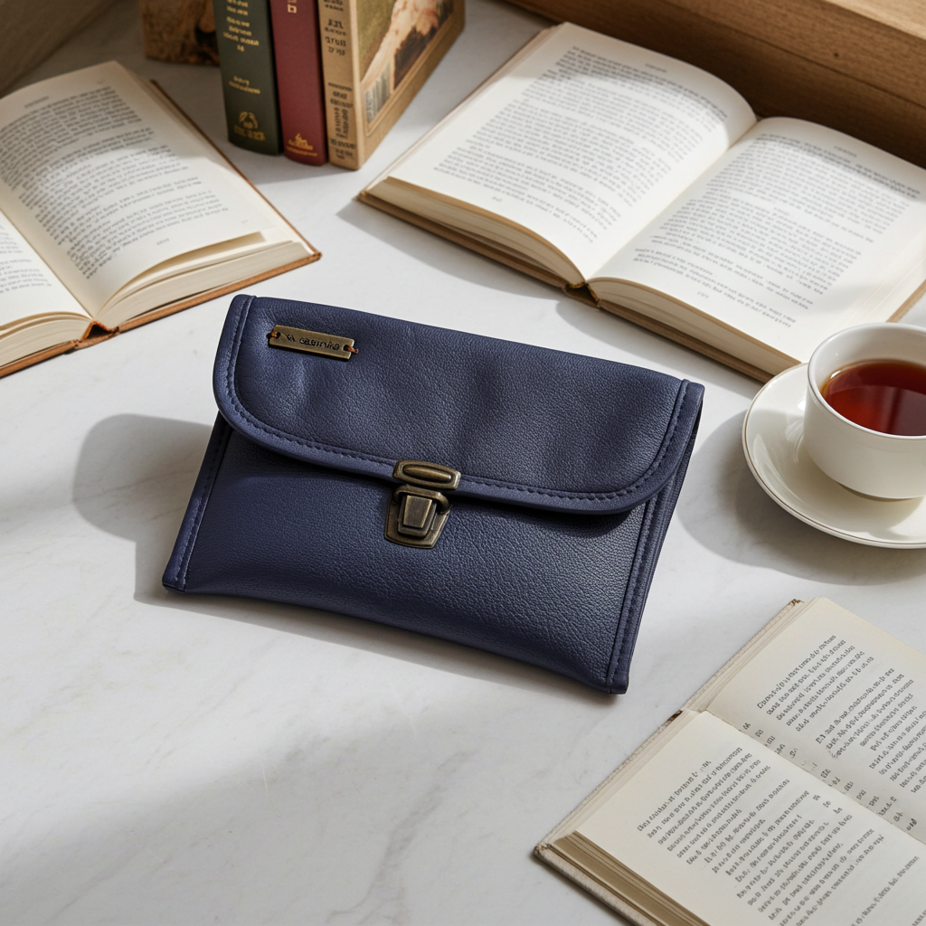 CAOMKA Flat Coin Purse Natural BioCuir® Leather Exclusive Piece No. 13177