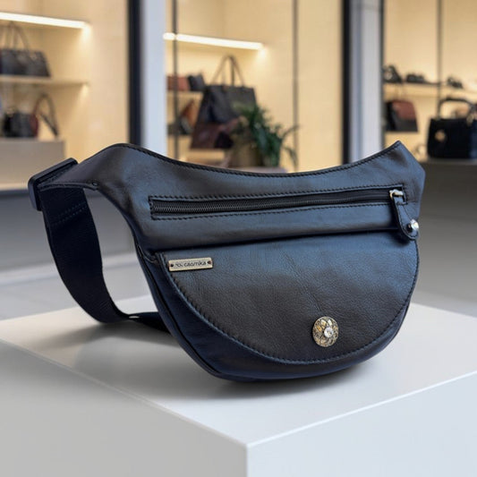 Riñonera Luna "Special Black Luxury" Silver · Piel · Pieza Exclusiva Núm. 19546