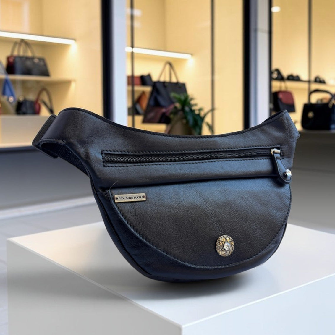 Riñonera Luna "Special Black Luxury" Silver · Piel · Pieza Exclusiva Núm. 19546