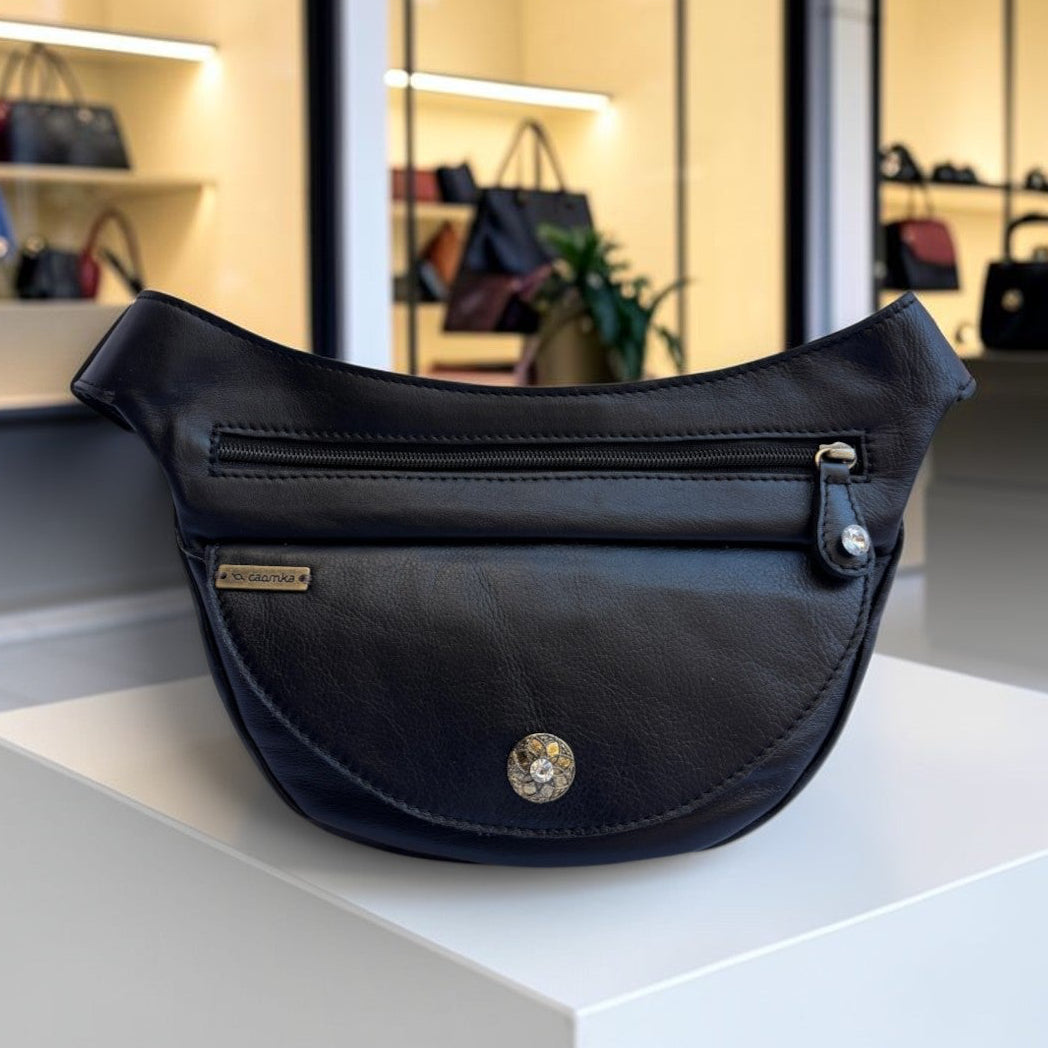 Riñonera Luna "Special Black Luxury" Silver · Piel · Pieza Exclusiva Núm. 19546