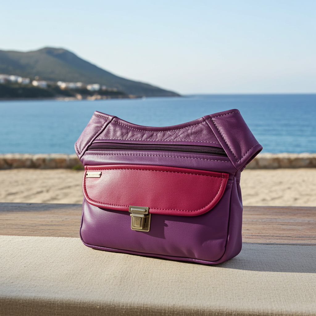 Riñonera Numa "Special Morado con Fúcsia” + Bolsillo trasero · Piel · Pieza Exclusiva Núm. 19491
