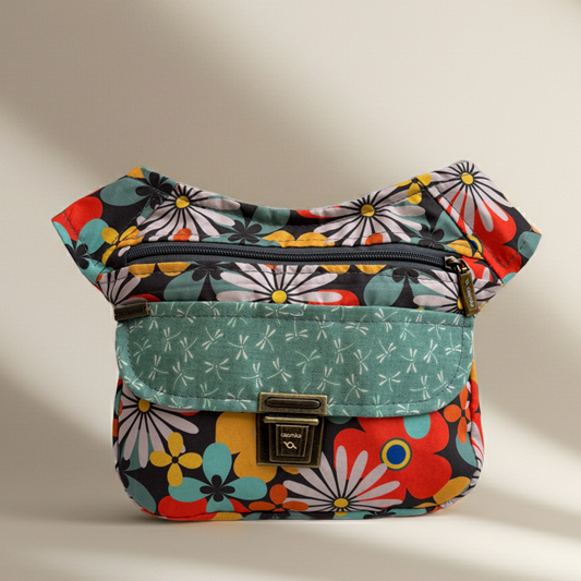 Riñonera "Special Flower Power" + Bolsillo trasero extra · Pieza Única Núm. 18631