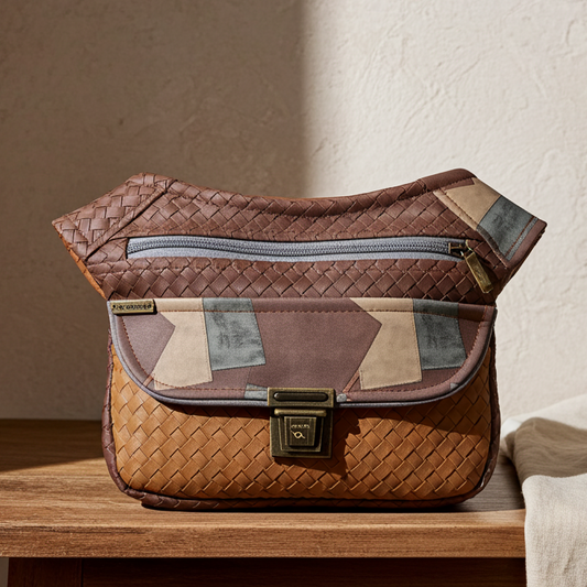 Riñonera "Special GeoWeave Terracotta" + Bolsillo trasero · Polipiel · Pieza Única Núm. 18232