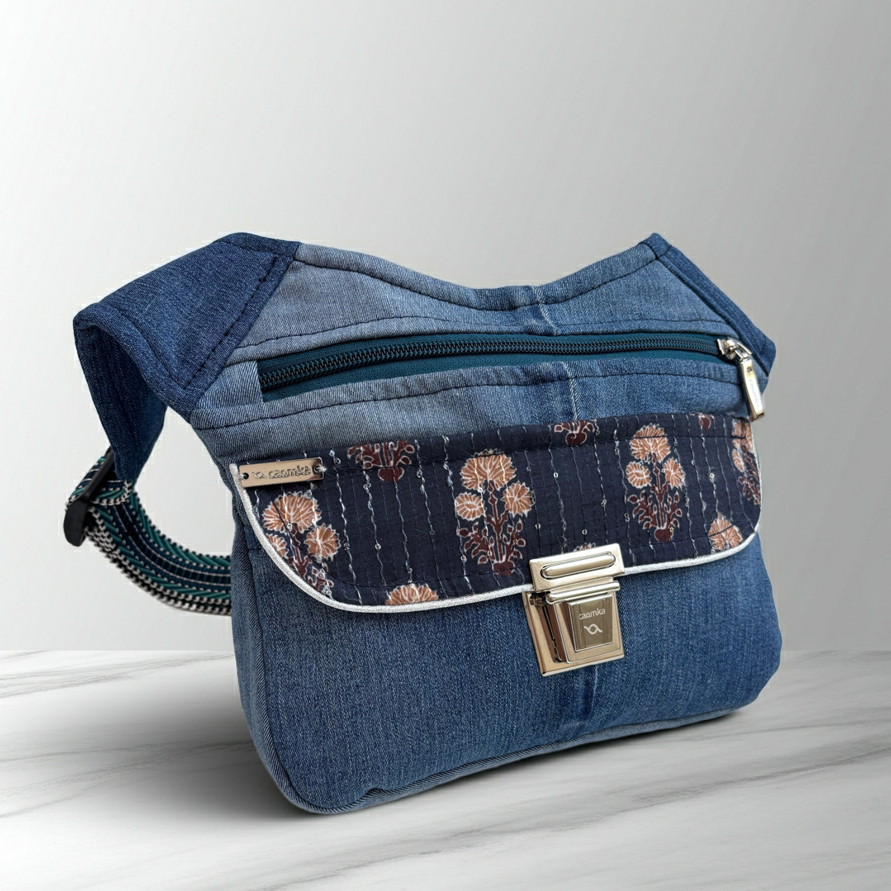 Riñonera "Special ♻️ Jeans Recycled ♻️ Top + Bolsillo trasero con cremallera · Pieza Única Núm. 18838