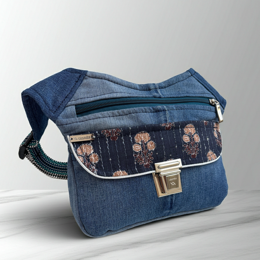 Riñonera "Special ♻️ Jeans Recycled ♻️ Top + Bolsillo trasero con cremallera · Pieza Única Núm. 18838