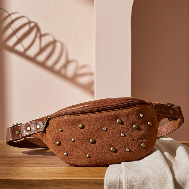 Riñonera RetroChic "Elegant Brown Party 2026" · Piel / Cuero · Pieza Exclusiva Núm. 18223