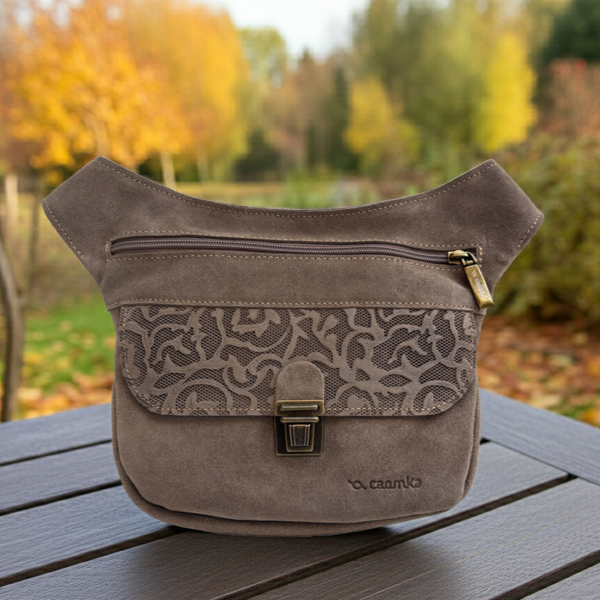 Riñonera Mini "Special Taupe Autumn Brown" · Piel de Serraje · Pieza Exclusiva Núm. 17952