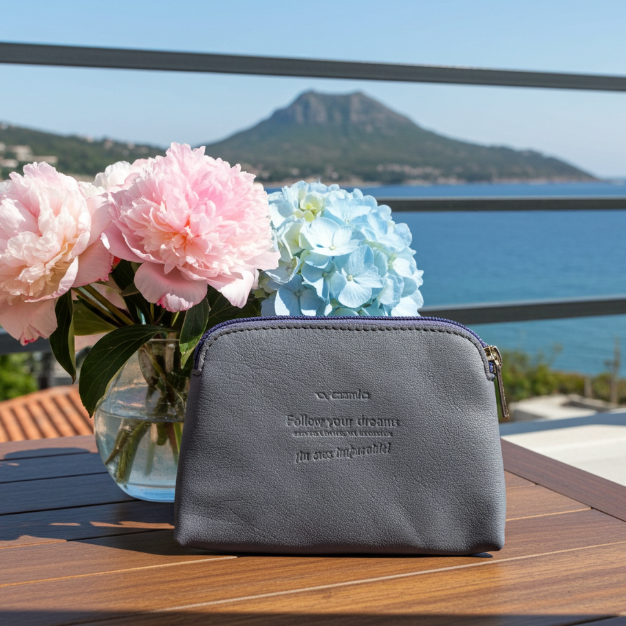 CAOMKA Flat Coin Purse Natürliches BioCuir®-Leder Exklusivstück Nr. 13177