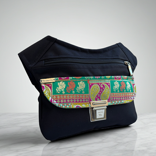 Riñonera "Black Cordura India"  + Bolsillo trasero · Pieza Única Núm. 19018
