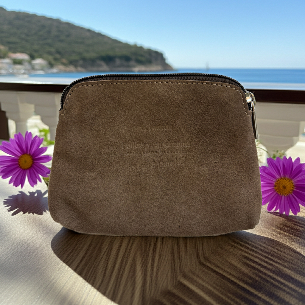 CAOMKA Flat Coin Purse Natürliches BioCuir®-Leder Exklusivstück Nr. 13177