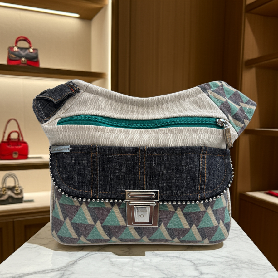 Riñonera "Geometric Nepal Top" + Bolsillo trasero · Pieza Única Núm. 17635