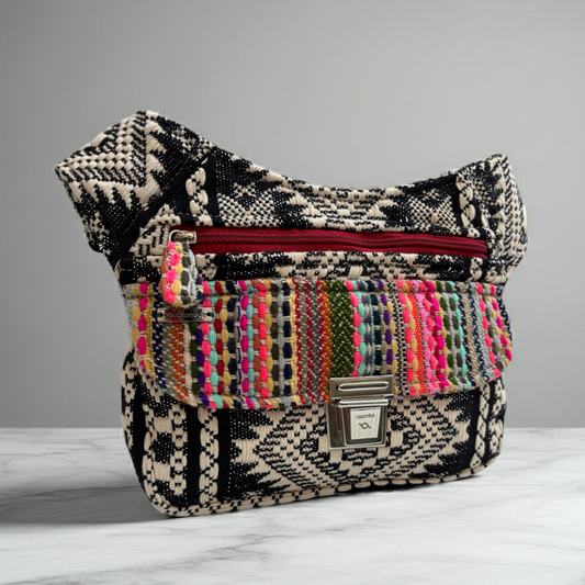 Riñonera "Tribal Contrast Black" + Bolsillo trasero · Pieza Única Núm. 18969