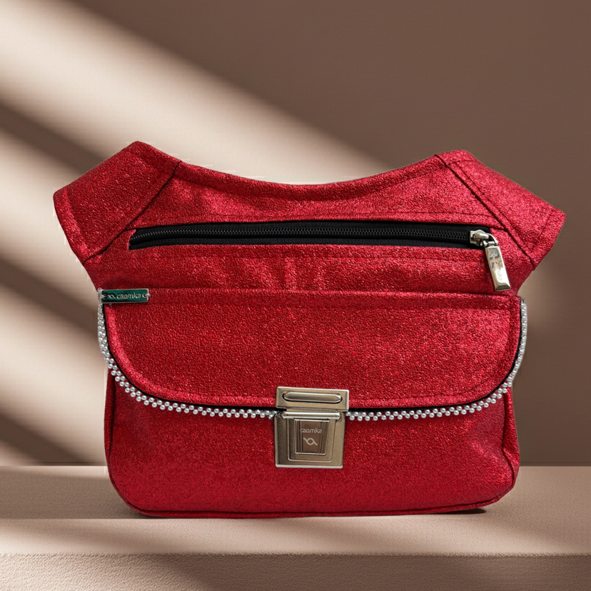 Riñonera "Party The Woman in Red" + Bolsillo trasero · Polipiel · Pieza Única Núm. 18235