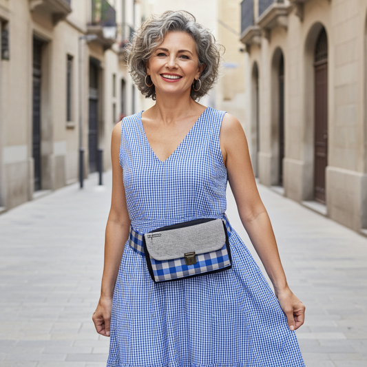 Riñonera Urban "Vichy Blue Top" · Pieza Única Núm. 18723