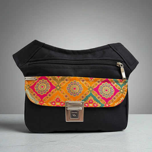 Riñonera "Special Black & Madalas" + Bolsillo trasero · Impermeable ·Pieza Única Núm. 18787